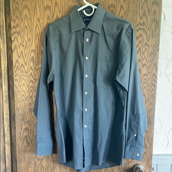Stafford Gray Dress Shirt with Point Collar - Picture 1 of 5